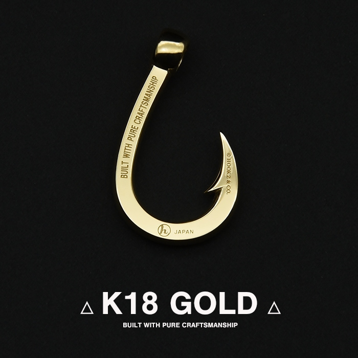 Hookz&co K18GOLD 釣り針ネックレス 釣り針ネックレスK18ゴールド金/HOOKZ
