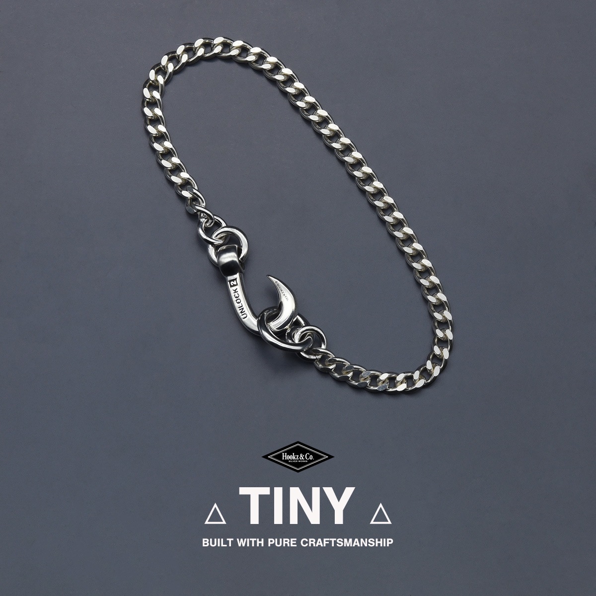 タイニーフック釣り針シルバーブレスレットm Hookz