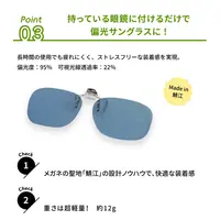 偏光ネオグラス　クリップオン　メガネの上から着けるサングラス　偏光クリップオン　跳ね上げ式レンズ