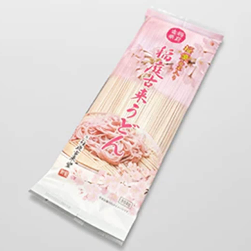【送料込】 のど越し「つるつる！」稲庭古来堂 「桜葉粉末入り稲庭古来うどん」３００ｇ《秋田名物日本三大うどん》