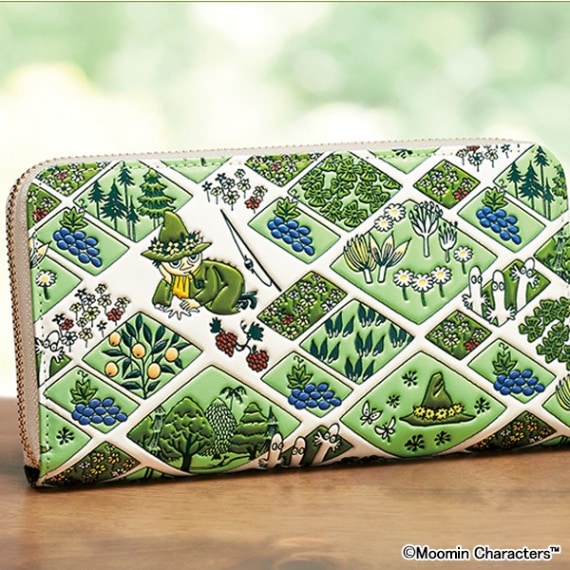 【送料込】　『スナフキン　くつろぎの森　浅草文庫　牛革製長財布』　大人のためのムーミンコレクション　高級牛革使用　