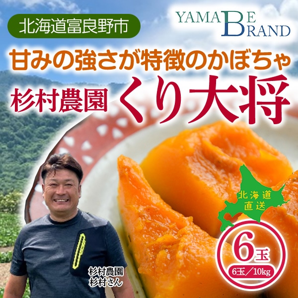 〈予約販売〉ほくほく甘～いかぼちゃ（くり大将）　北海道富良野市山部より直送　6玉／約10kg　＊9月上旬ごろ発送予定