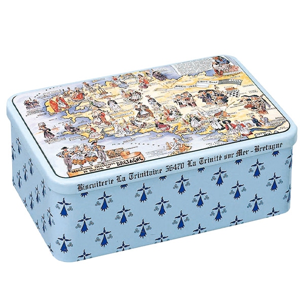 【世界のお土産】（送料はまとめ買いがお得！） フランス 土産 ラ・トリニテーヌクッキー ブルターニュマップ柄