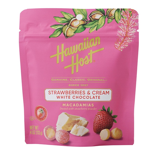 【世界のお土産】（送料はまとめ買いがお得！）ハワイ 土産 ハワイアンホースト (Hawaiian Host) パラダイス ストロベリー＆クリーム マカデミアナッツチョコレート