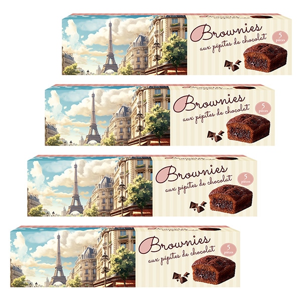 【世界のお土産】（送料はまとめ買いがお得！） フランス 土産 ソフトチョコレートチップブラウニー 4箱セット