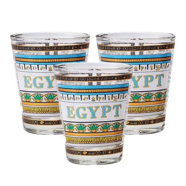 【世界のお土産】（送料はまとめ買いがお得！） エジプト 土産 ショットグラス 3個セット