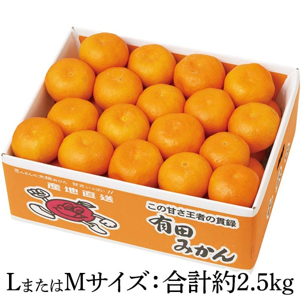 【送料込・お歳暮】和歌山県産 有田みかん(LまたはMサイズ:合計約2.5kg/SまたはSSサイズ:合計約2.8kg)