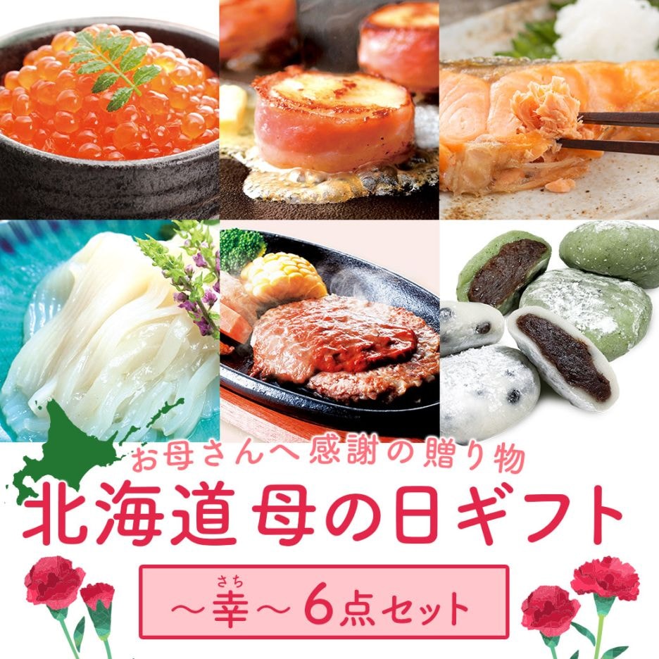 【送料込】ご希望日にお届け！『北海道 特選！ 母の日ギフト』〈幸 -さち-〉6点セット