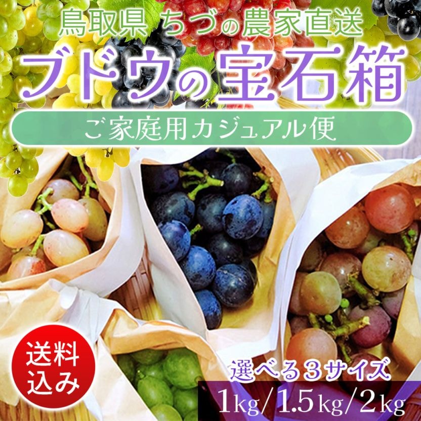 【送料込】『ブドウの宝石箱』≪ご家庭用カジュアル便 1kg、1.5kg、2kg≫
