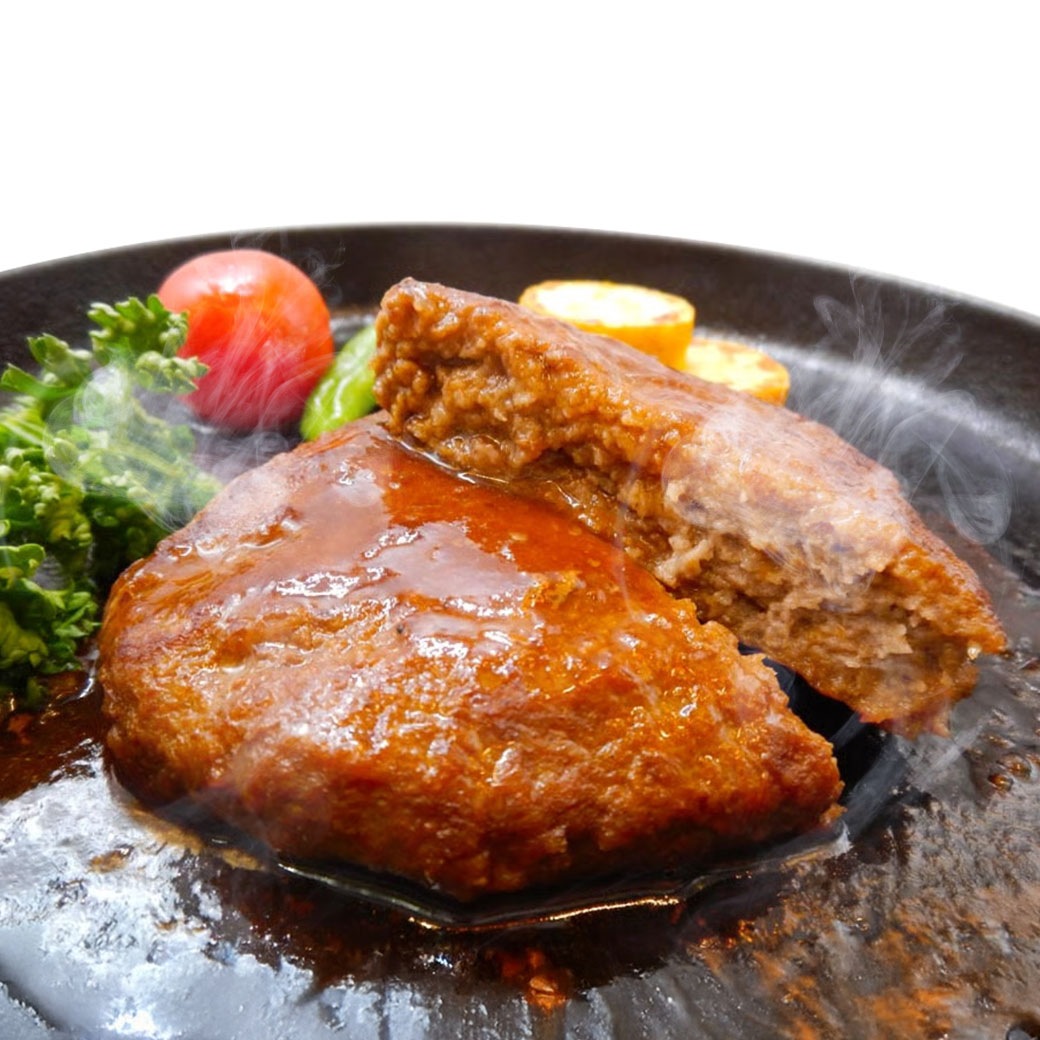 『自家製松阪牛入り、ふわふわジューシーなハンバーグ』三重県津市で70年以上「田中精肉店」の人気No.1商品　※おまとめ買いがお得！（2セット～7セット買っても送料一律1,800円！－ただし1セット購入の場合は1,500円です）