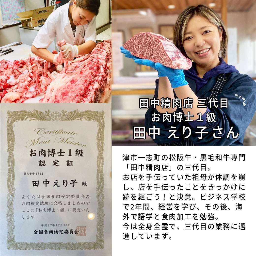 『自家製松阪牛入り、ふわふわジューシーなハンバーグ』三重県津市で70年以上「田中精肉店」の人気No.1商品　※おまとめ買いがお得！（2セット～7セット買っても送料一律1,800円！－ただし1セット購入の場合は1,500円です）