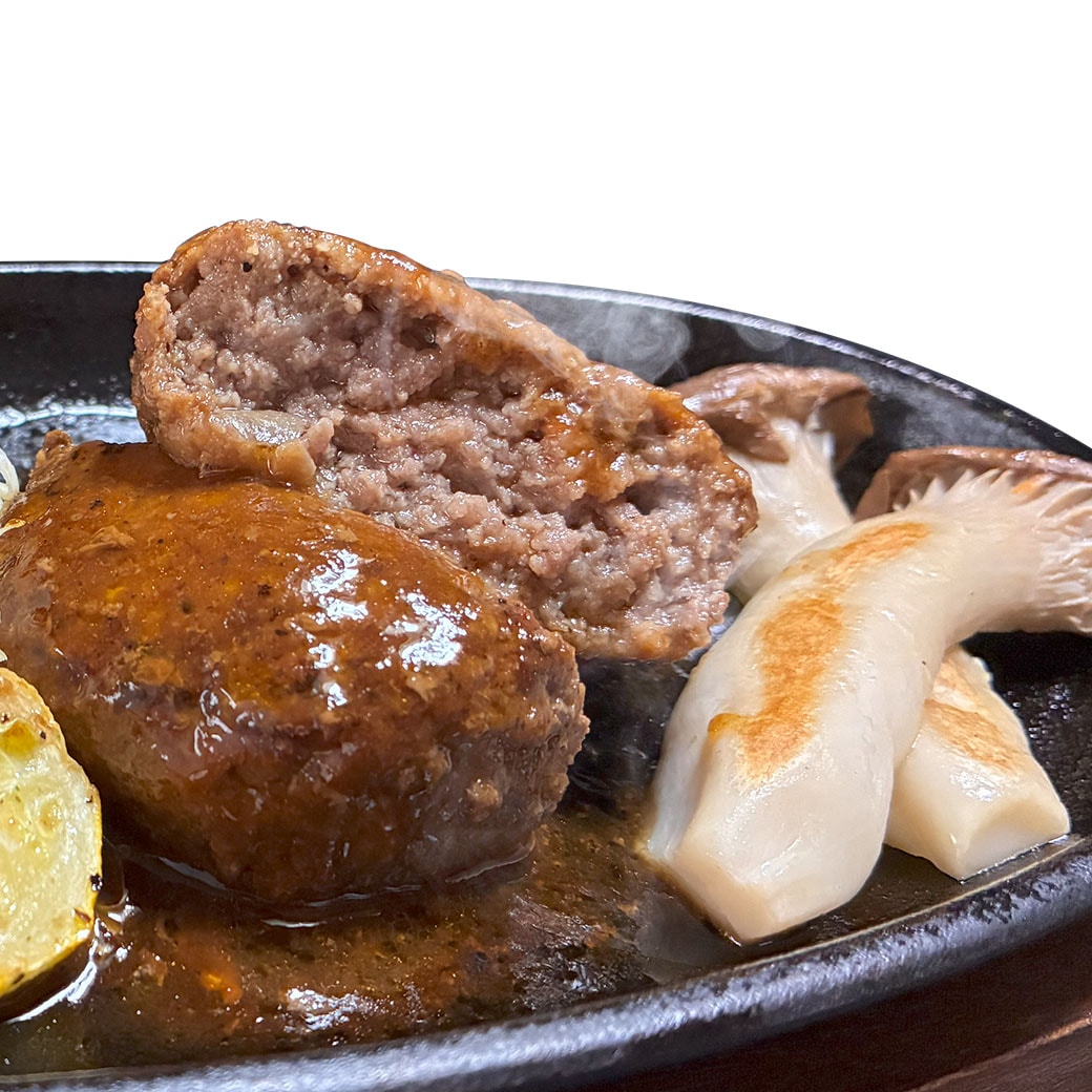 『自家製松阪牛入り、ふわふわジューシーなハンバーグ』三重県津市で70年以上「田中精肉店」の人気No.1商品　※おまとめ買いがお得！（2セット～7セット買っても送料一律1,800円！－ただし1セット購入の場合は1,500円です）