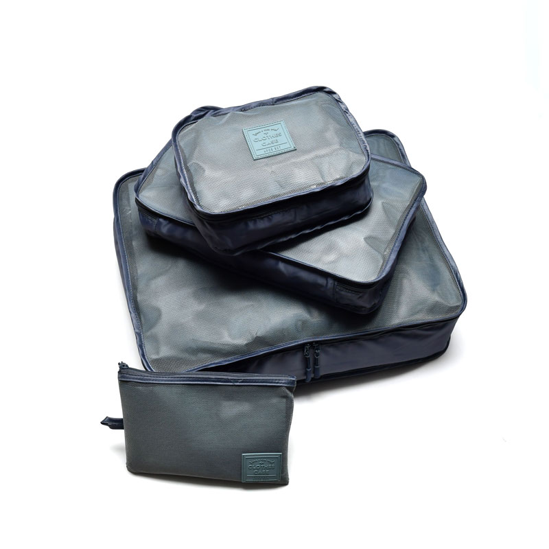 (4512008545699/705)クローズケース 4点セット S/M/L/フラットポーチ各1点 旅行 観光 パッキング 荷造り 着替え 衣類収納 トラベルポーチ コンサイス CONCISE