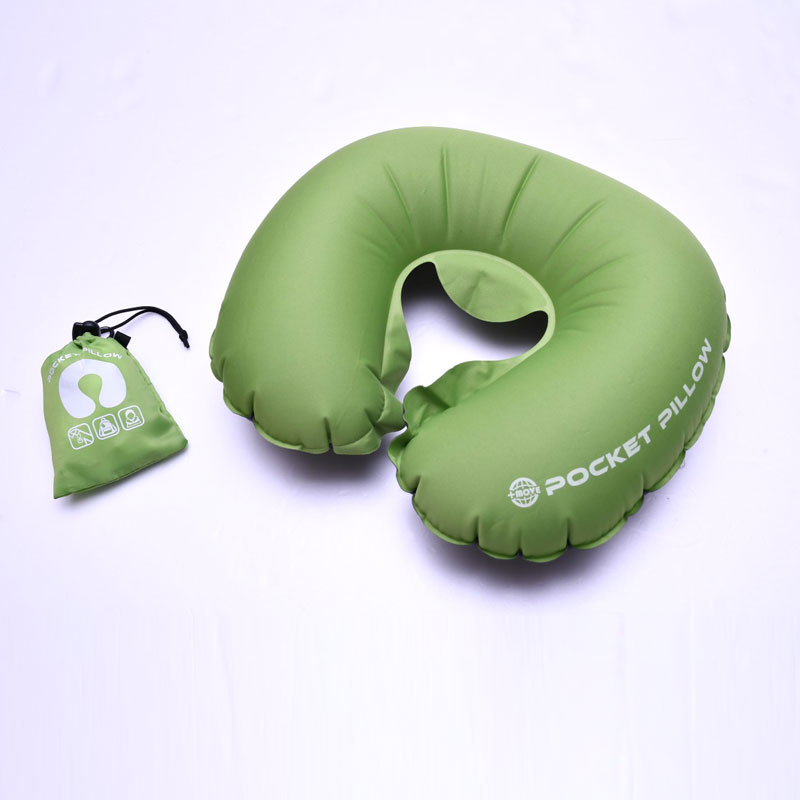 (4512008543121/45/52/69)ポケットピロー エアピロー 携帯型 カラビナ 空気弁 ポケットサイズ 小型 首枕 携帯枕 ポーチ付き 昼寝枕 仮眠 安眠 コンサイス CONCISE