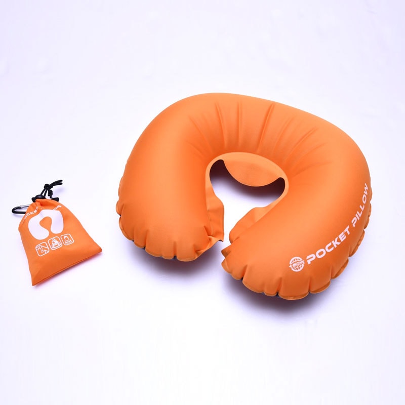 (4512008543121/45/52/69)ポケットピロー エアピロー 携帯型 カラビナ 空気弁 ポケットサイズ 小型 首枕 携帯枕 ポーチ付き 昼寝枕 仮眠 安眠 コンサイス CONCISE