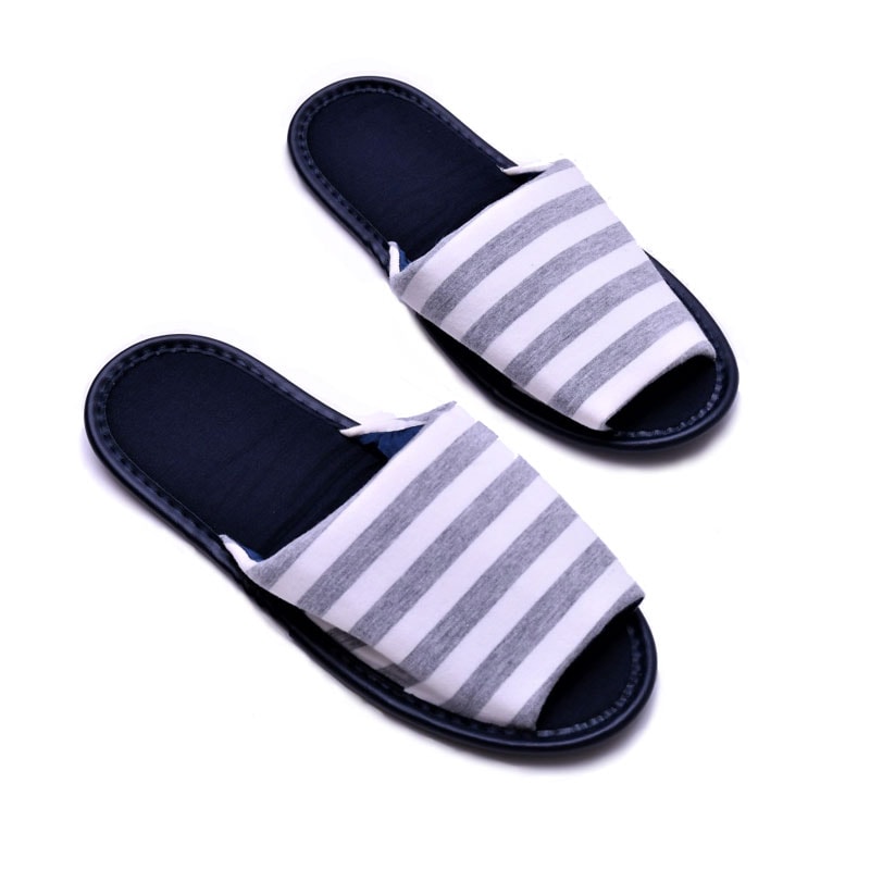 （4512008527473/80/97)ボーダー・トラベルスリッパ 携帯式 巾着付き ルームシューズ ポータブル むくみ防止 機内 滞在先 室内履き 旅行用 フライト コンサイス CONCISE