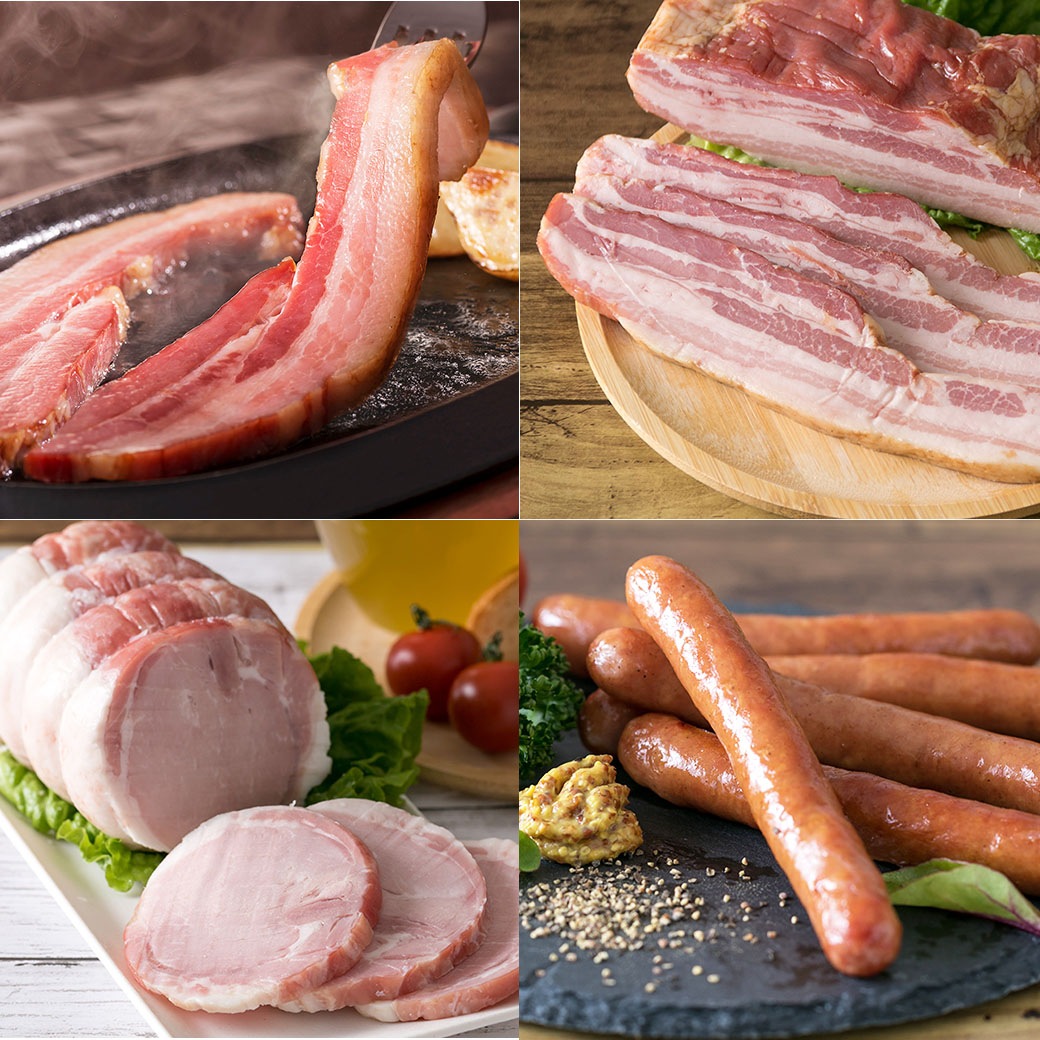 凝縮された肉の旨味！絶品ベーコン！『北海道おこっぺハム セット』①「3種のブロックセット」②「6種のハム・ウィンナーセット」＜安全･安心の「道産食品独自認証制度」認証商品＞贈答品にも最適！　熨斗の対応いたします