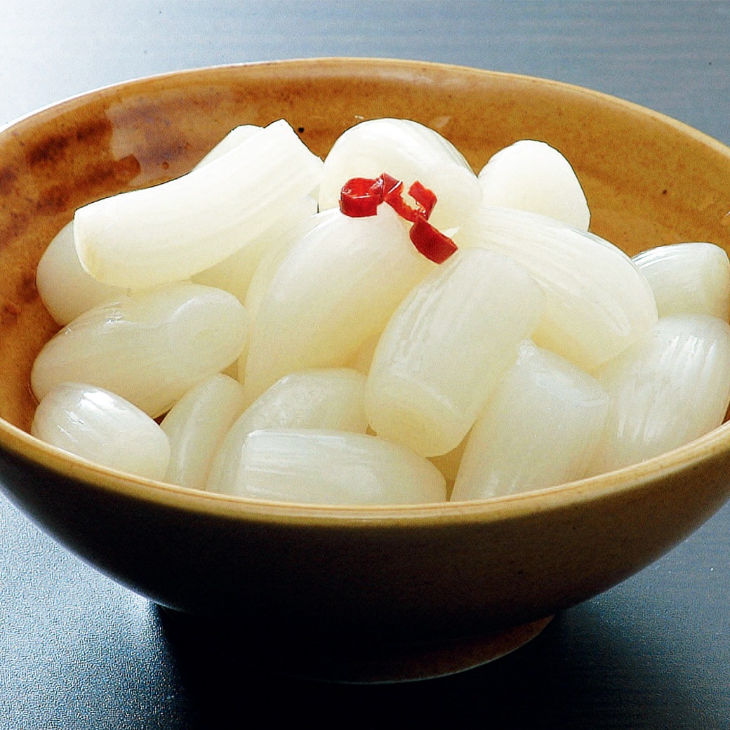 【送料込】透き通る白さ！『砂丘らっきょう』≪らっきょう漬け（甘酢漬・ピリ辛・醤油たまり漬・国産生姜入り）4種組み合わせ≫