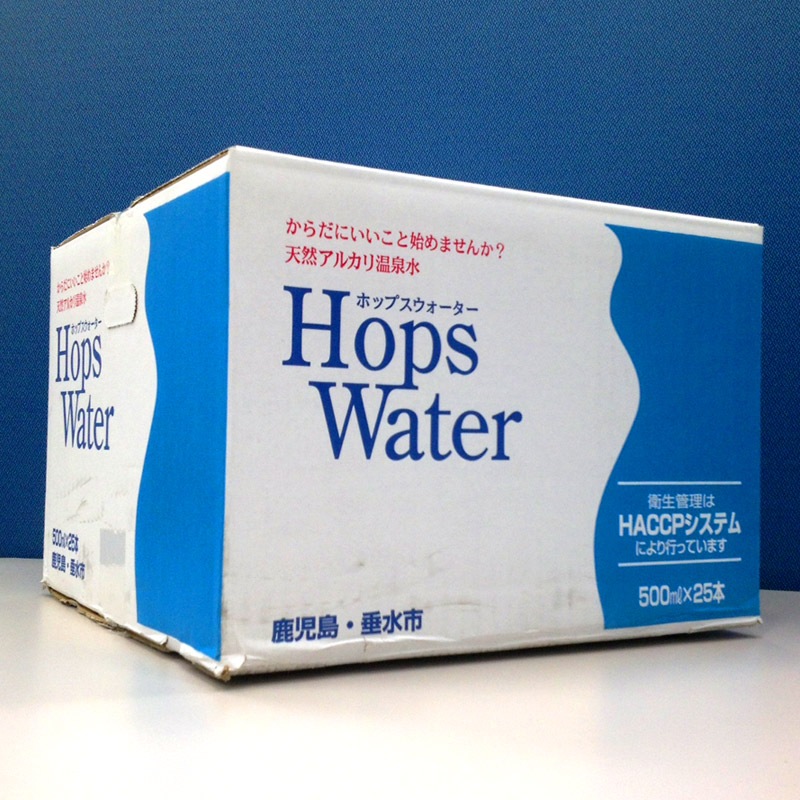 【送料込】 飲むアルカリ温泉水 乳幼児にも安心 ホップスウォーター 500ml(25本/箱x2箱 計50本)