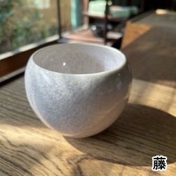 【送料込】京焼・清水焼窯元 陶あん 花結晶 玉湯呑(灰青、金華、銀藤、青、藤 計5色より選択)