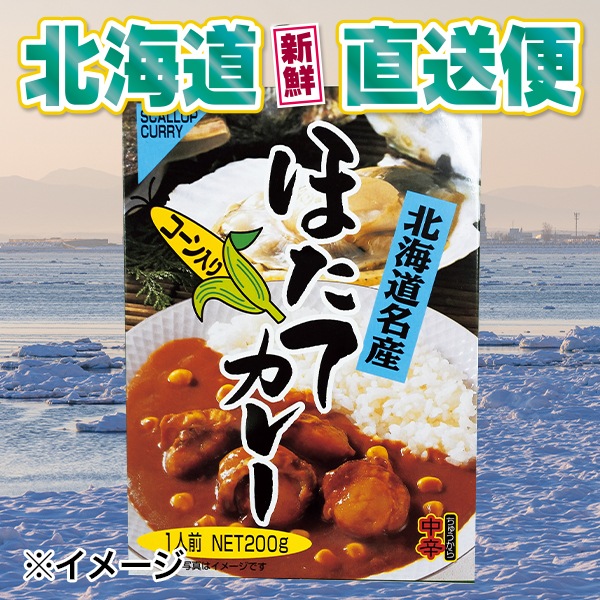 【北海道新鮮直送便】（送料はまとめ買いがお得！）ほたてカレー（200g／1箱）
