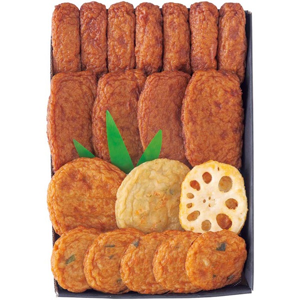 【送料込・お歳暮】古来さつま揚げ詰合せ（棒天7本、野菜丸5枚、つけあげ天4枚、ごぼう天・れんこん天・磯の香天）