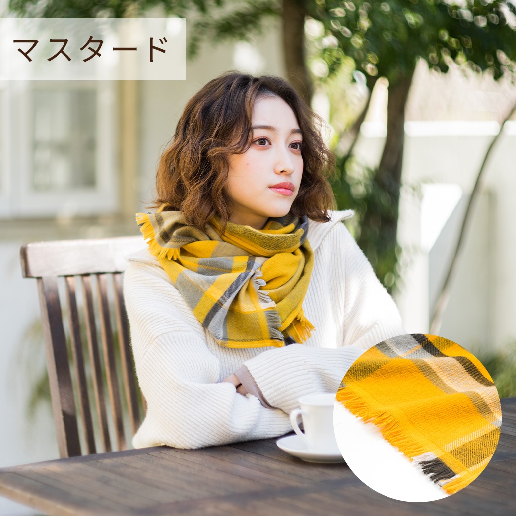 【送料込】やわらかな肌触り！起毛コットンマフラー【男女兼用】『今治 トラッドチェックマフラー』＜全5色＞