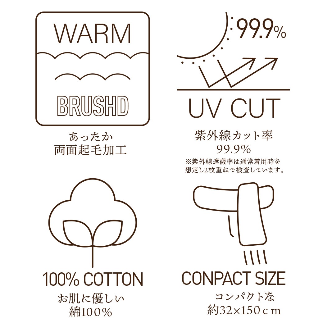 【送料込】やわらかな肌触り！起毛コットンマフラー【男女兼用】『今治 トラッドチェックマフラー』＜全5色＞