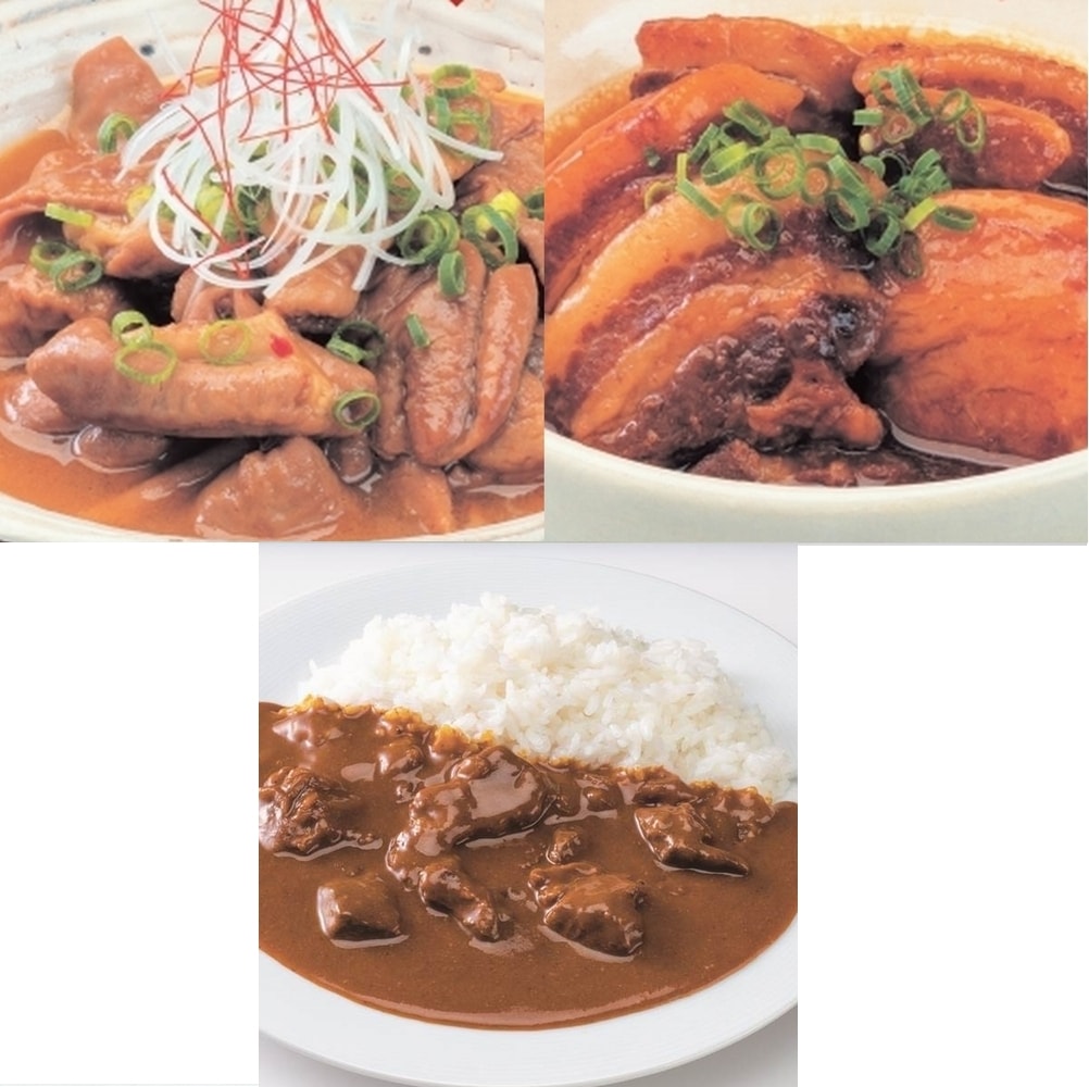 送料込】こまち食品謹製 秋田県産お肉の総菜3種Bセット(味噌煮込み