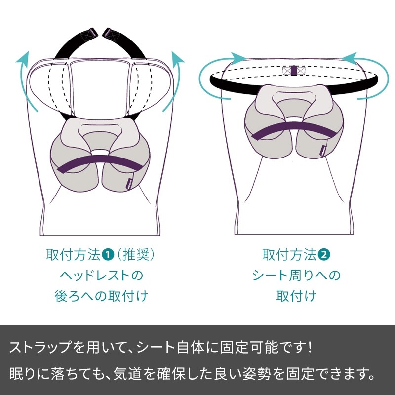 （0815158013426/242/624）Cabeau TNE S3 カブー S3ネックスエボリューション トラベルネックピロー 低反発飛行機枕 旅行用首枕 携帯まくら 低反発 折り畳み 仮眠 安眠
