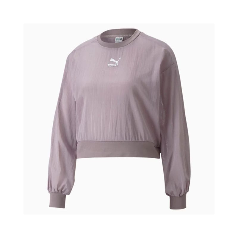 PUMA レディース T7 バルーン スリーブ メッシュ クルーネック (ピンク)サイズ:L