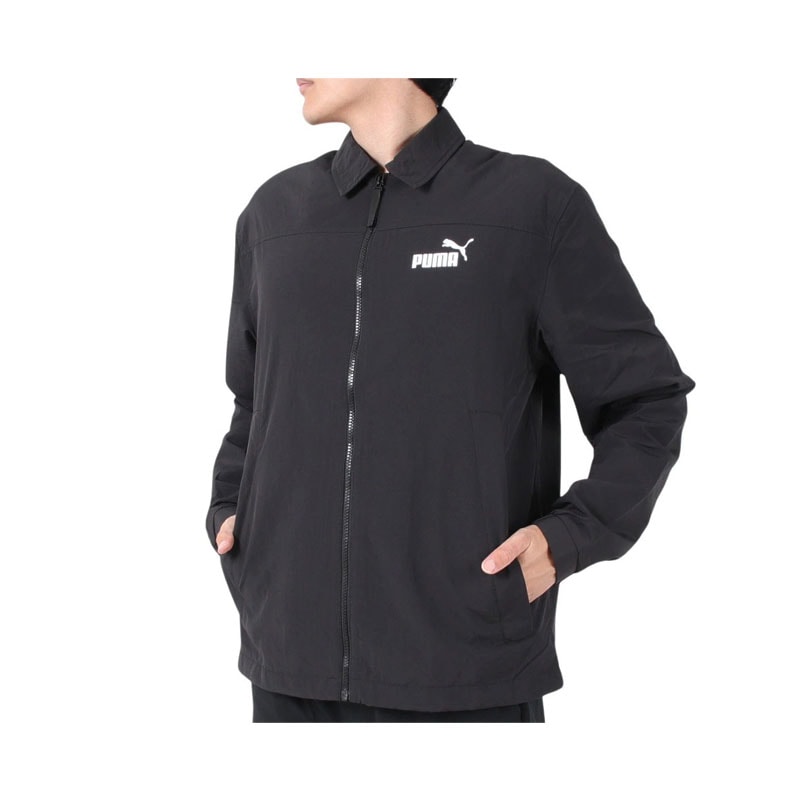 PUMA メンズ ウーブン コーチ ジャケット (ブラック)サイズ:XL