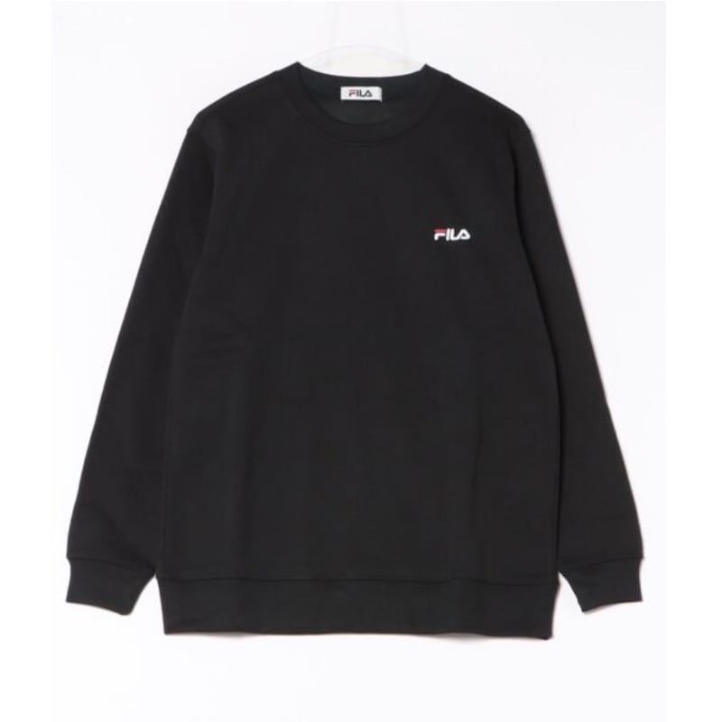 FILA メンズ 裏起毛スウェット バックプリントトレーナー (ブラック) サイズ:M