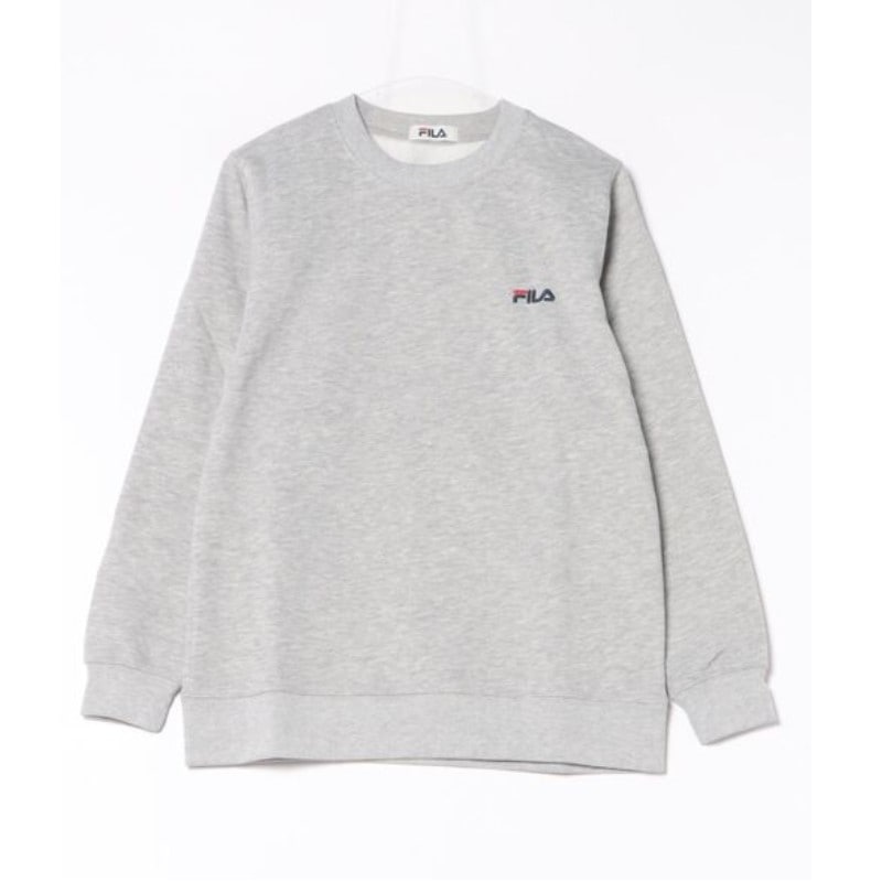 FILA メンズ 裏起毛スウェット バックプリントトレーナー (グレー) サイズ:LL