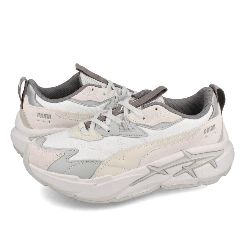 23.5cm PUMA ウィメンズ スピナ NITRO トーナル スニーカー (Feather Gray-Cool Light Gray)