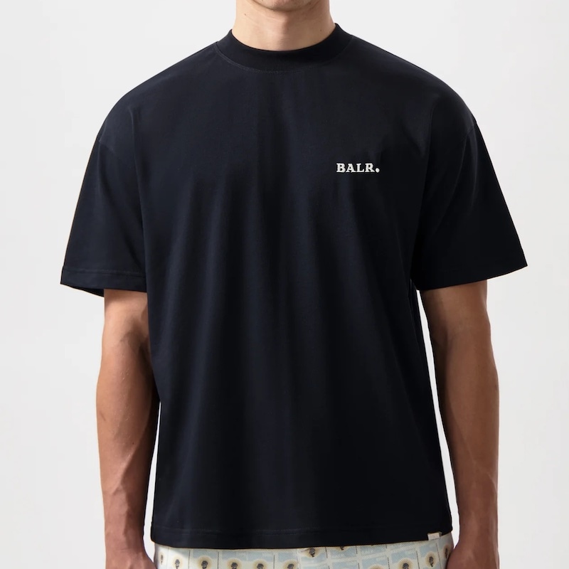 サイズ：M　BALR.  メンズ GOTL BOX T-SHIRT (Jet Black)　　