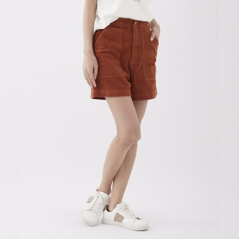 サイズ:M Ocean Pacific レディース コーデュロイ ショートパンツ(BRN)