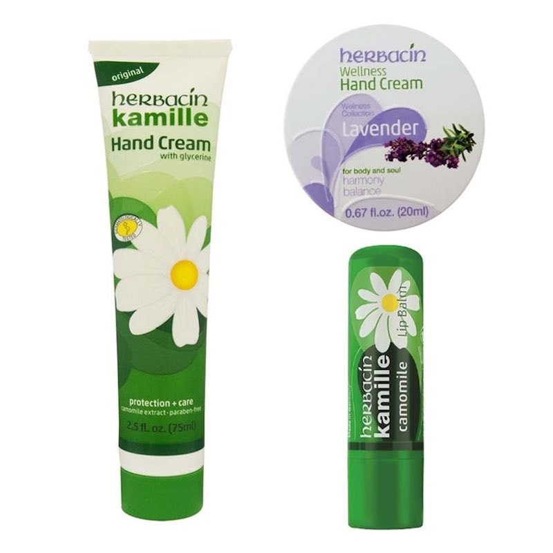 [2セット]Herbacin（ハーバシン）ハンドクリーム＋リップセット　75ml+20ml+4.8g　