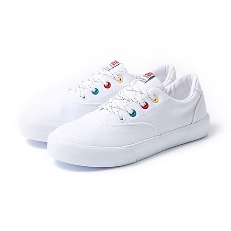 【24.0cm】SKONO レディース Color Point Canvas Sneakers（WHITE）　　