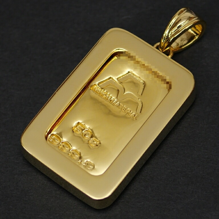 新品】日本マテリアル 純金インゴット 50g ペンダントトップ チャーム