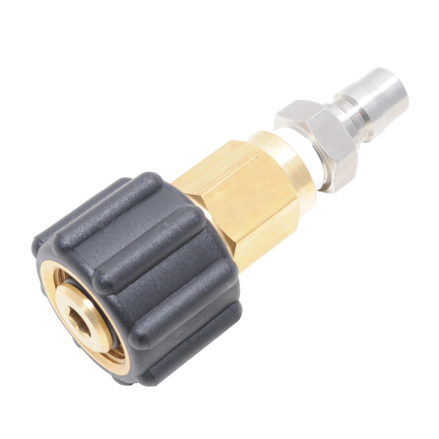 M22メス（φ15）×ワンタッチカプラー1/4プラグ（オス）