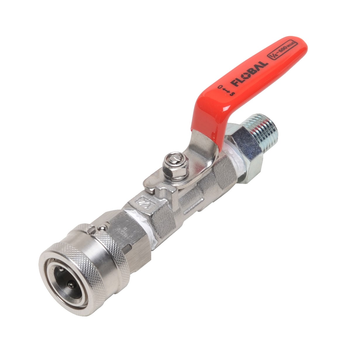 ワンタッチカプラー1/4ソケット付き洗管ホース接続バルブ