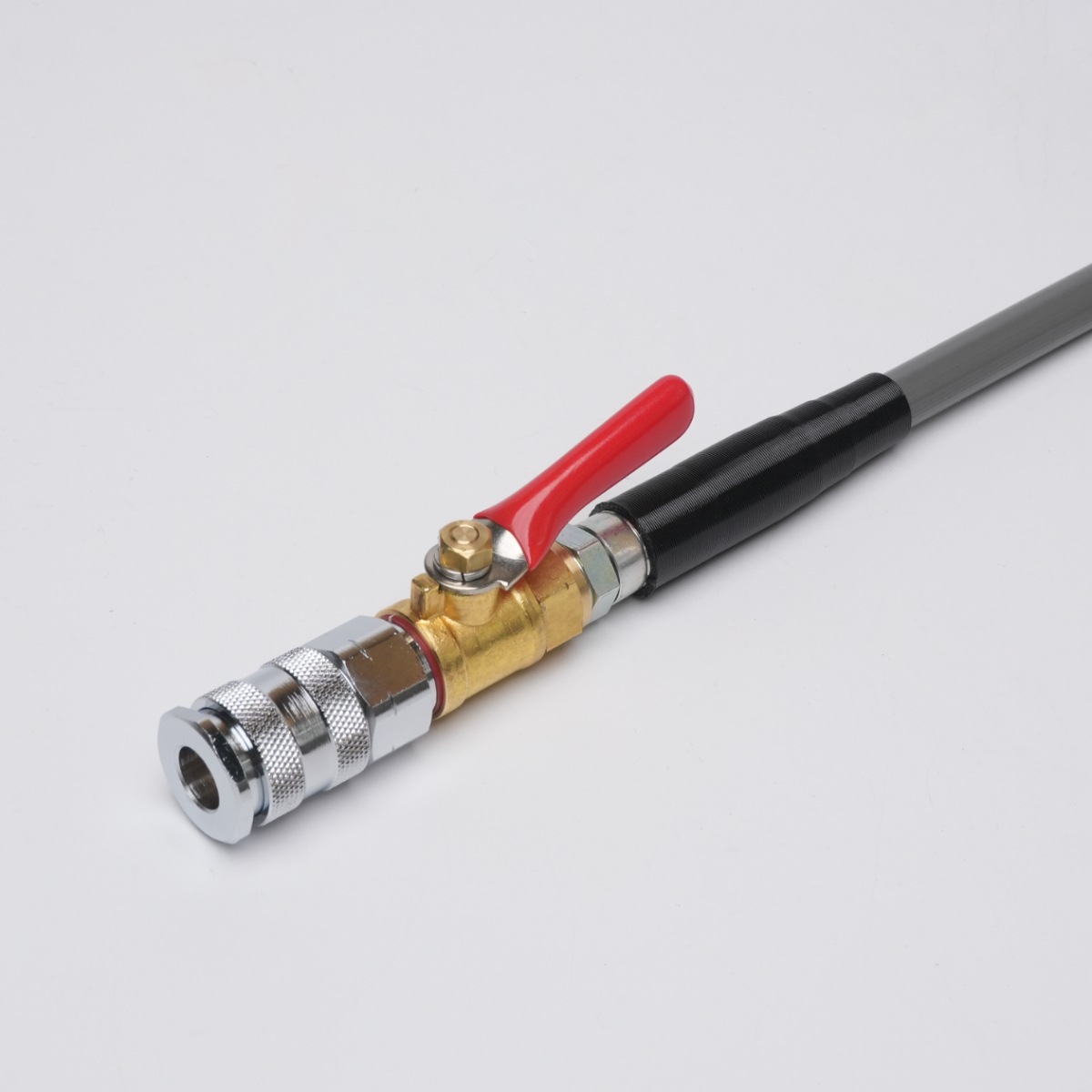 ホース屋オリジナル　エアコン洗浄用ホース 柔軟・軽量ライトグレーホース ケルヒャー用（クイック）キンクガード付き