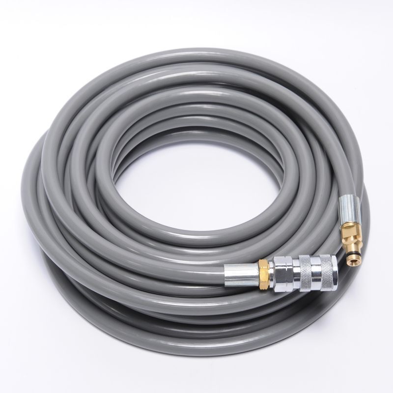 家庭用ケルヒャー対応 K5などのリール巻に最適 クイックコネクト-ワンタッチ接続Ｎカプラ付き ライトグレーホース