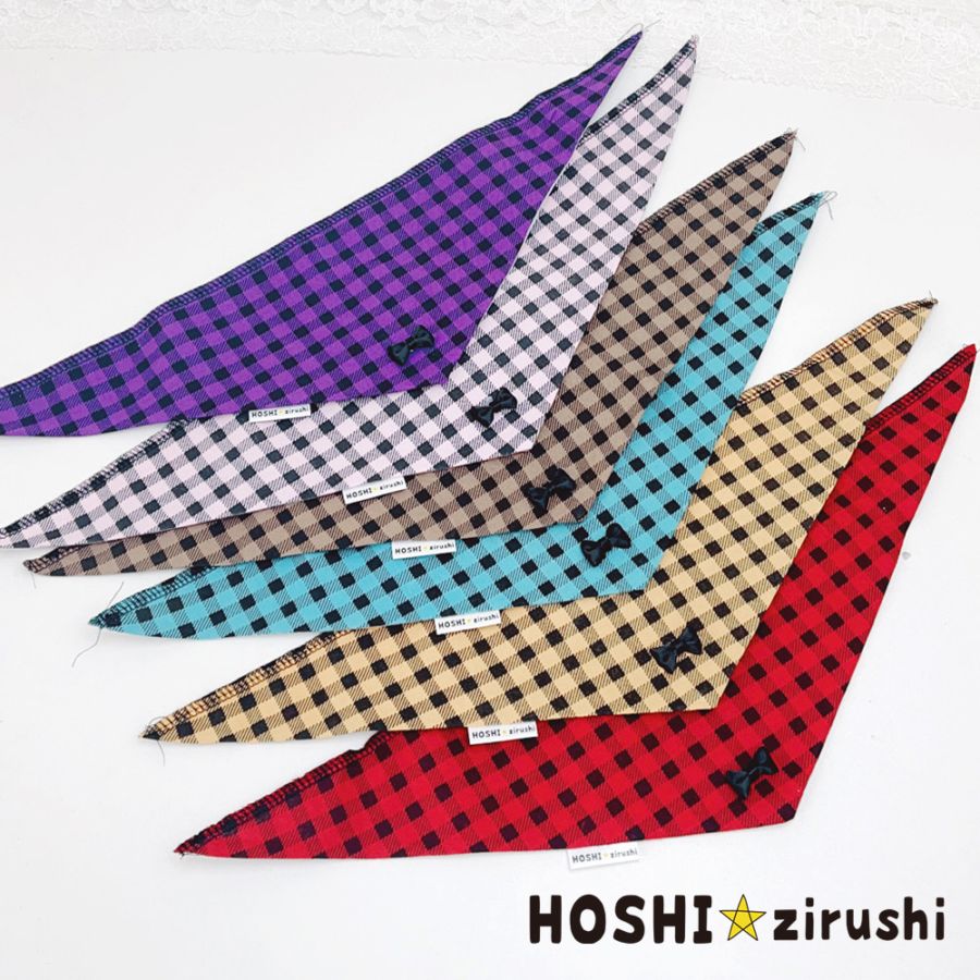 クールなチェック柄バンダナ【20個入り】