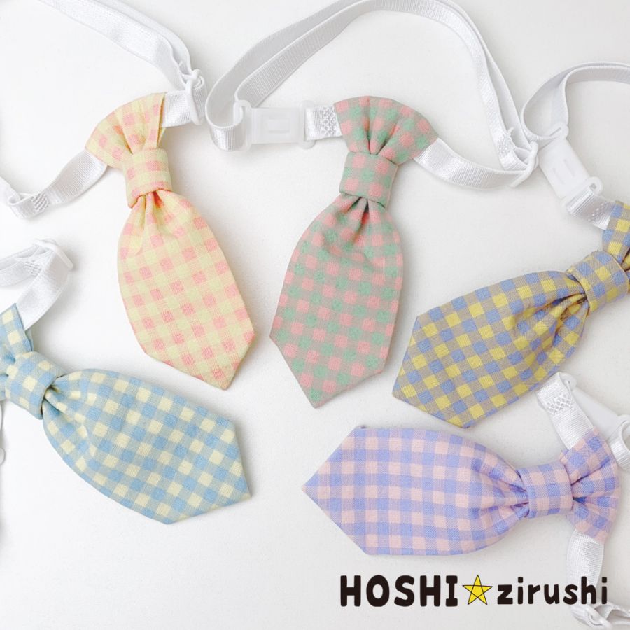 可愛いチェックのネクタイチョーカー【20個入り】 Pet choker Dog collar Pet ribbon Pet accessories