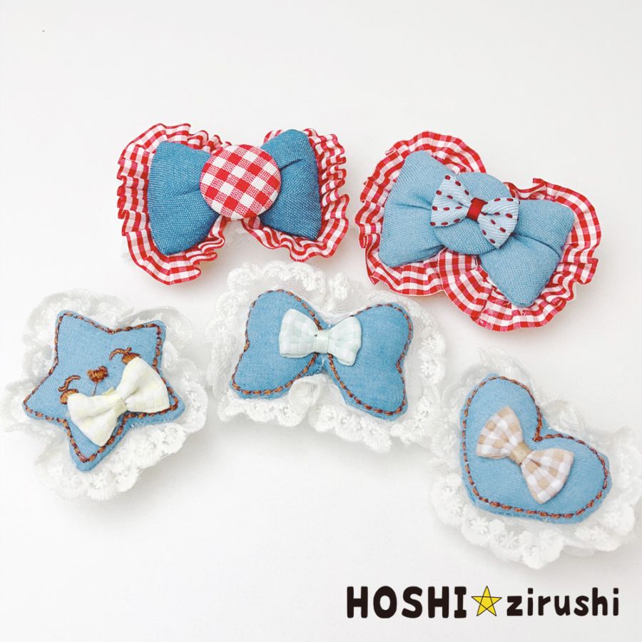 デニム生地のクッションチョーカー【20個入り】 Pet choker Dog collar Pet ribbon Pet accessories