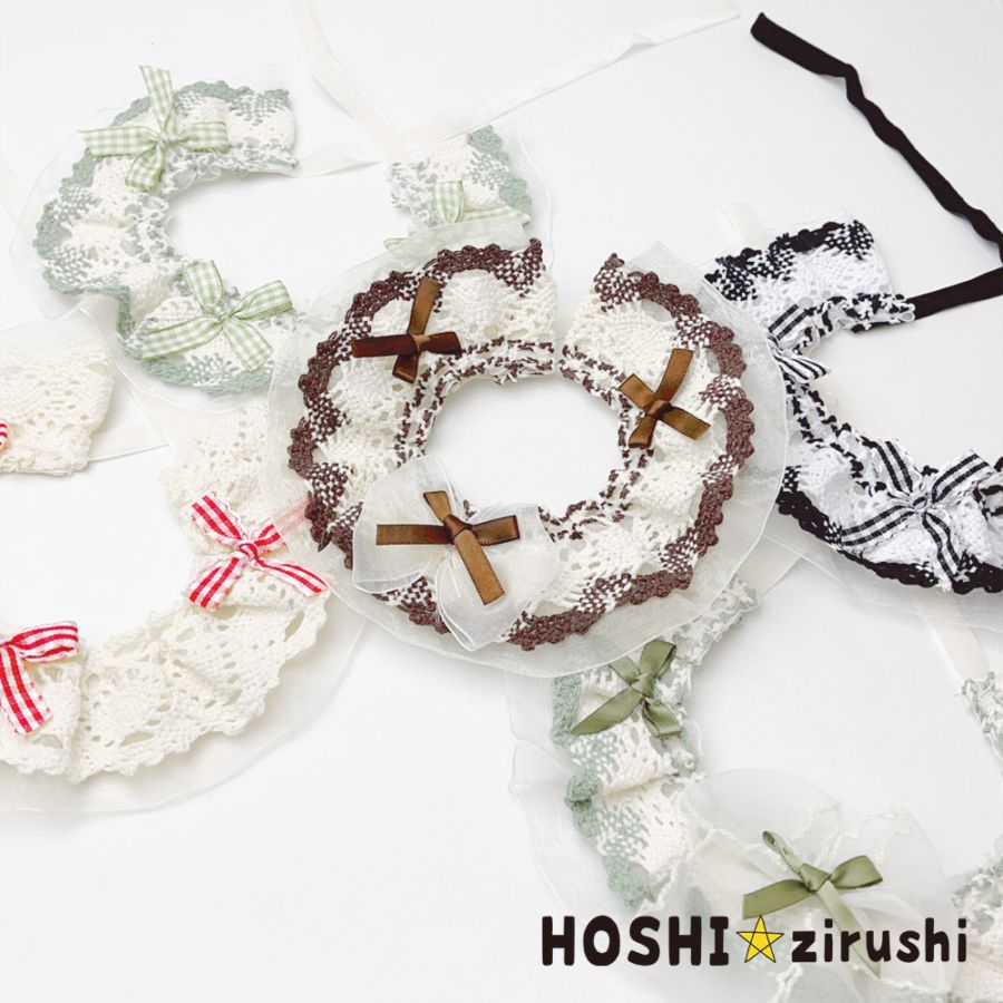 手編み風レースチョーカー（10枚入） Pet choker Dog collar Pet ribbon Pet accessories