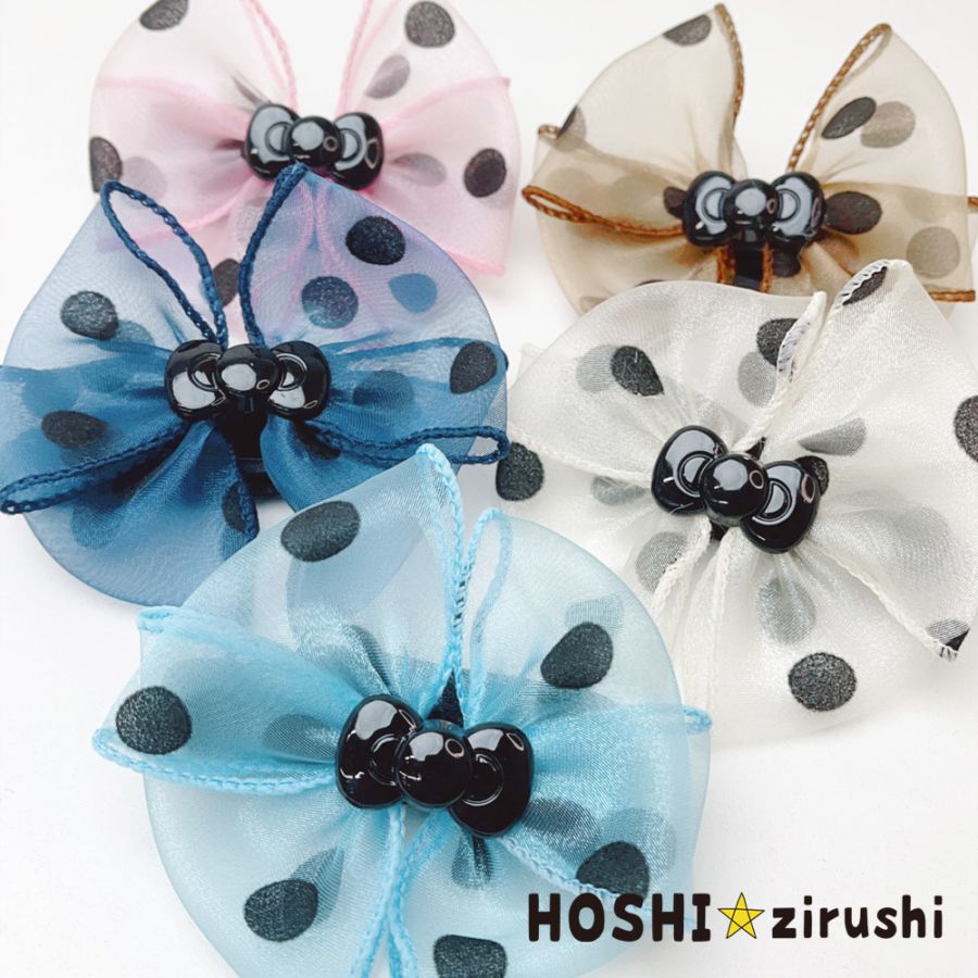 シースルードットのリボンチョーカー【20個入り】 Pet choker Dog collar Pet ribbon Pet accessories