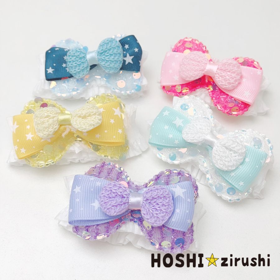 キラキラリボンのおめかしチョーカー【20個入り】 Pet choker Dog collar Pet ribbon Pet accessories